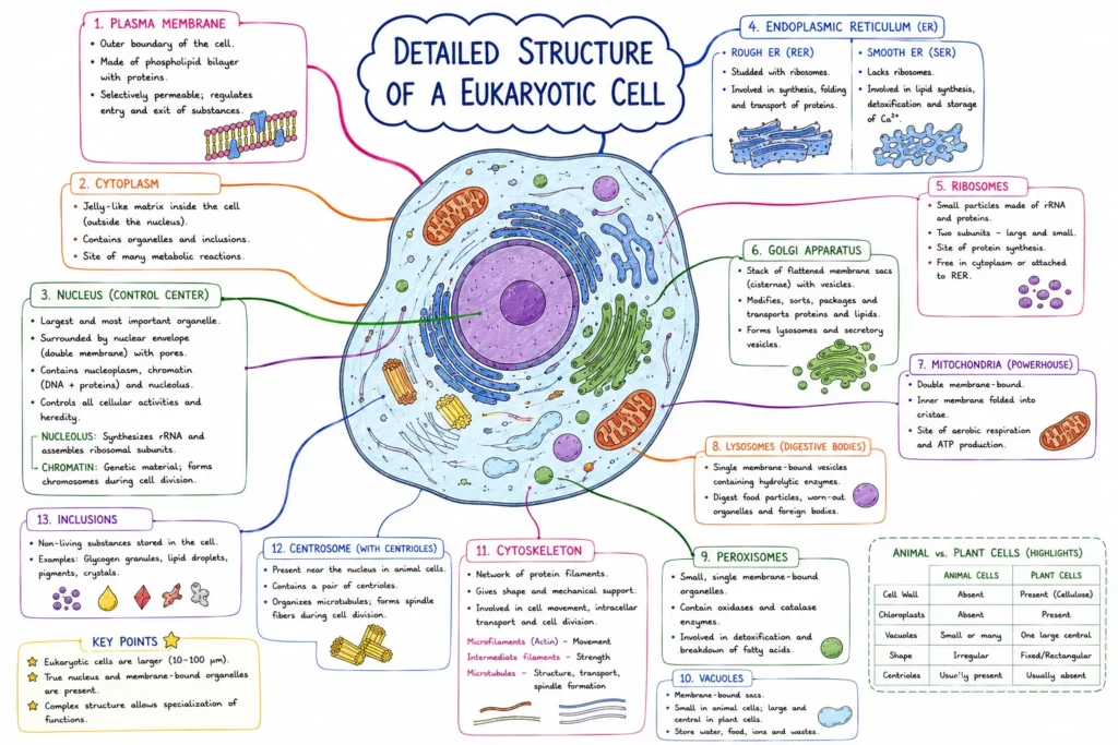 Detailed Structure of a Eukaryotic Cell