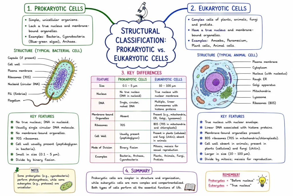 Structural Classification Prokaryotic vs. Eukaryotic Cells
