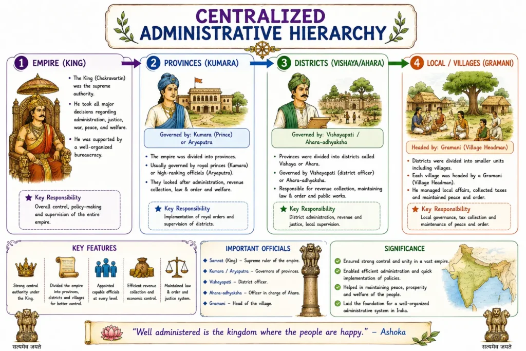 Mauryan Empire: Rise, Administration, Ashoka, and Decline 5 Centralized Administrative Hierarchy