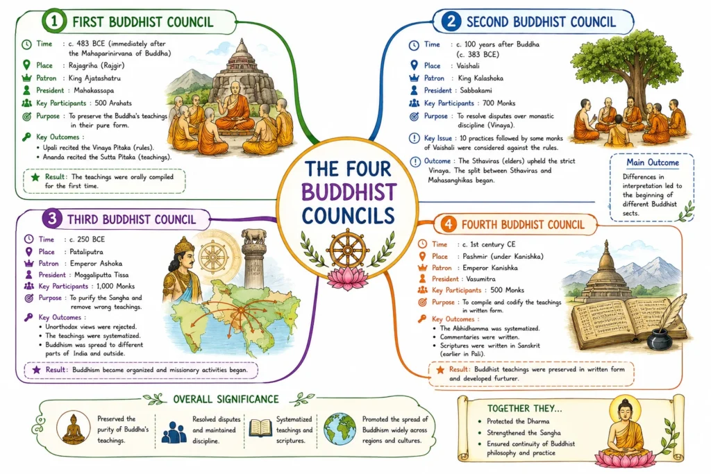 Buddhism and Jainism: Origins, Teachings, Sects, and Historical Impact 3 Four Buddhist Councils