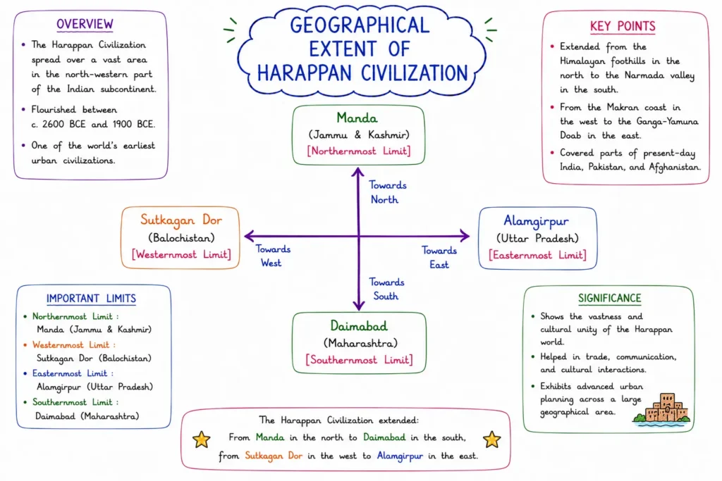 Indus Valley Civilization: Origin, Sites, Town Planning, and Decline 2 Geographical Extent of Harappan Civilization