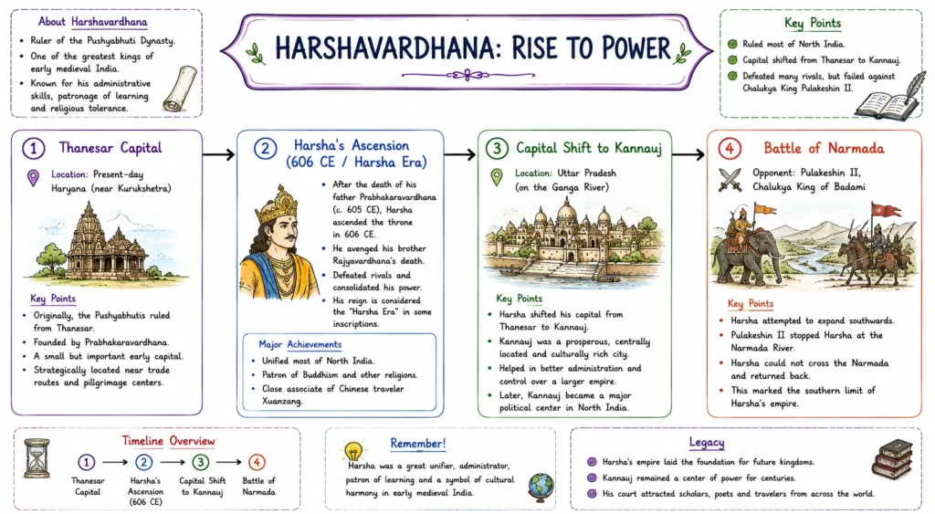 Post-Gupta Period: Harshavardhana, Regional Kingdoms, and South Indian Dynasties (c. 550 – 750 CE) 2 Harshavardhana