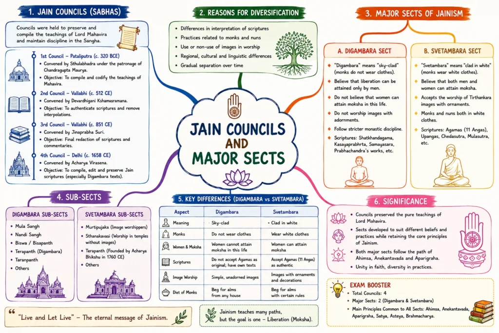 Buddhism and Jainism: Origins, Teachings, Sects, and Historical Impact 5 Jain Councils and Major Sects
