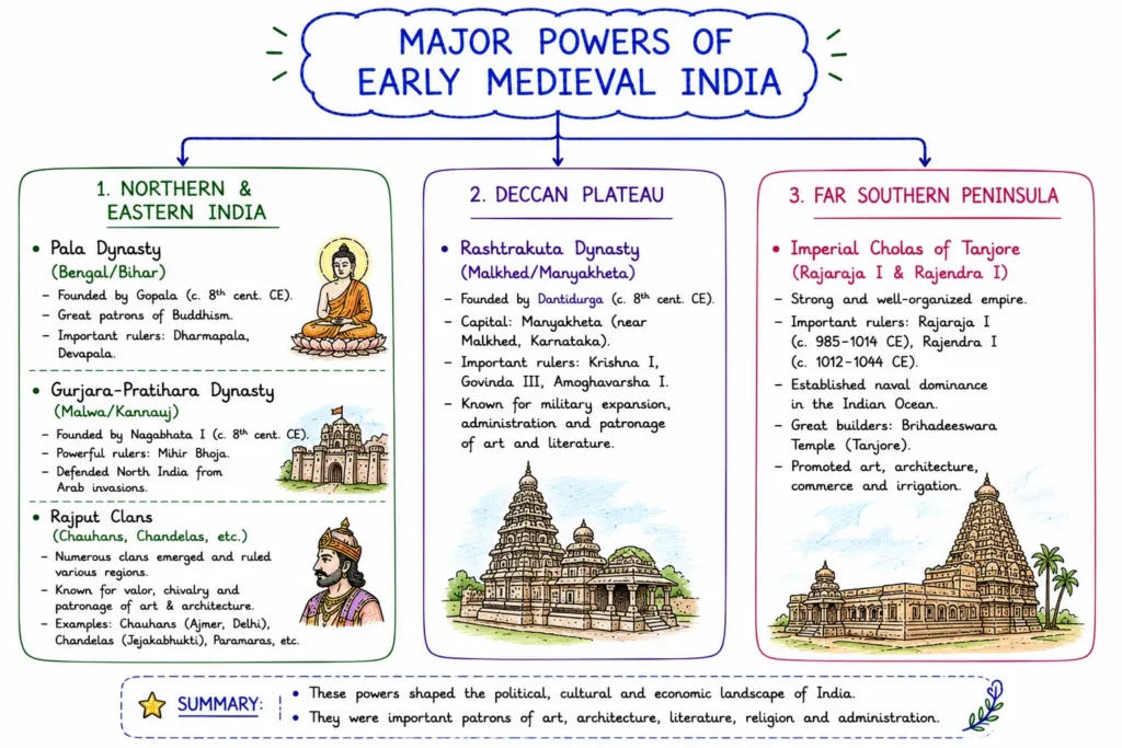 Major Powers of Early Medieval India