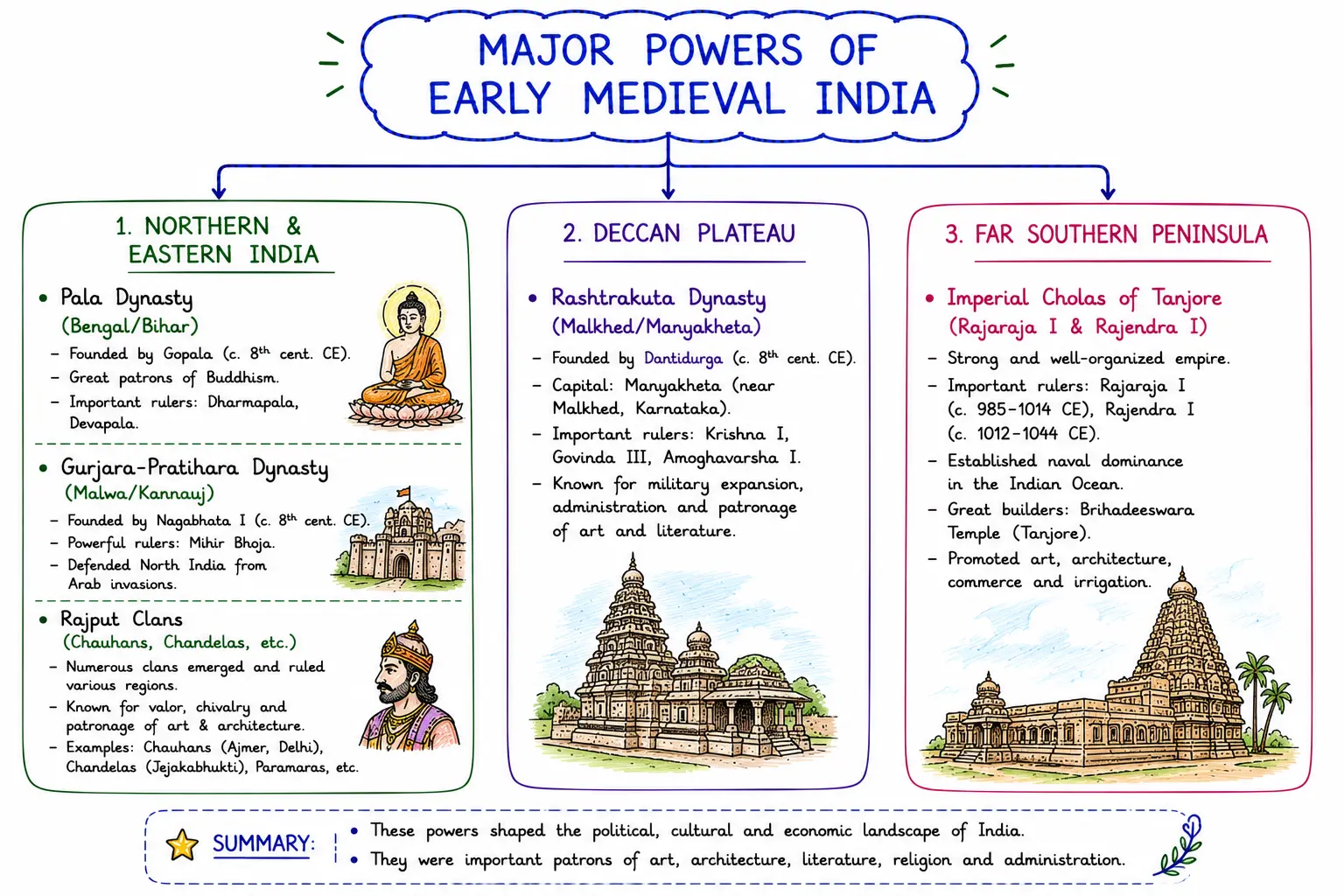 Major Powers of Early Medieval India