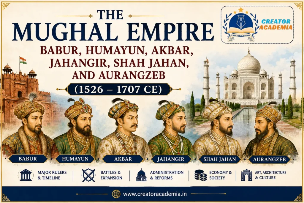 The Mughal Empire: Babur, Humayun, Akbar, Jahangir, Shah Jahan, and Aurangzeb (1526 – 1707 CE) 9 Mughal Empire