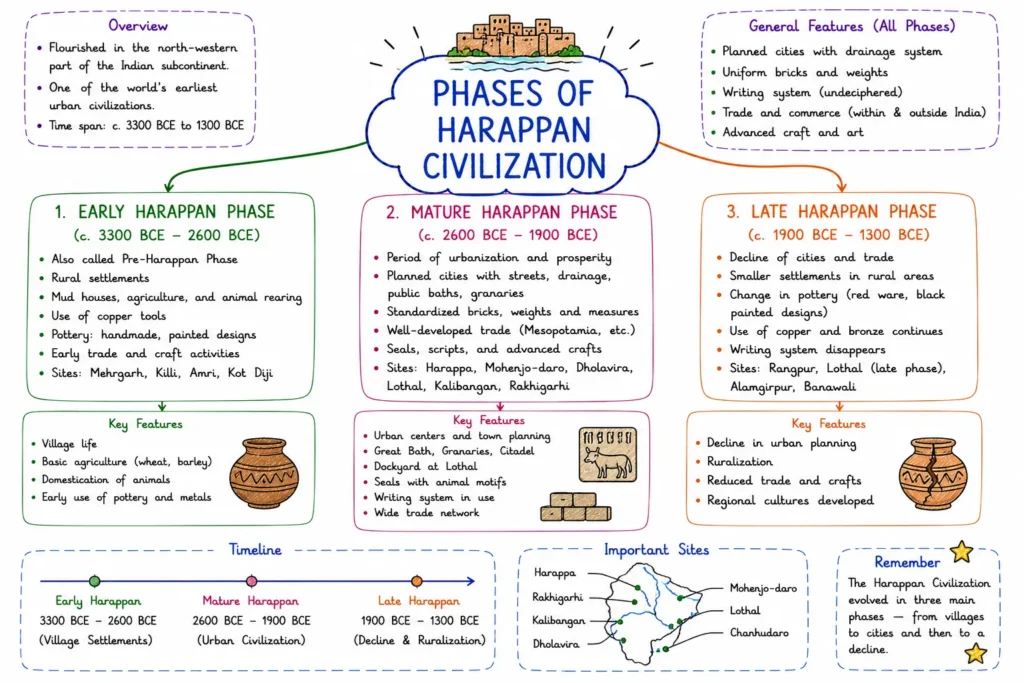 Indus Valley Civilization: Origin, Sites, Town Planning, and Decline 1 Phases of Harappan Civilization