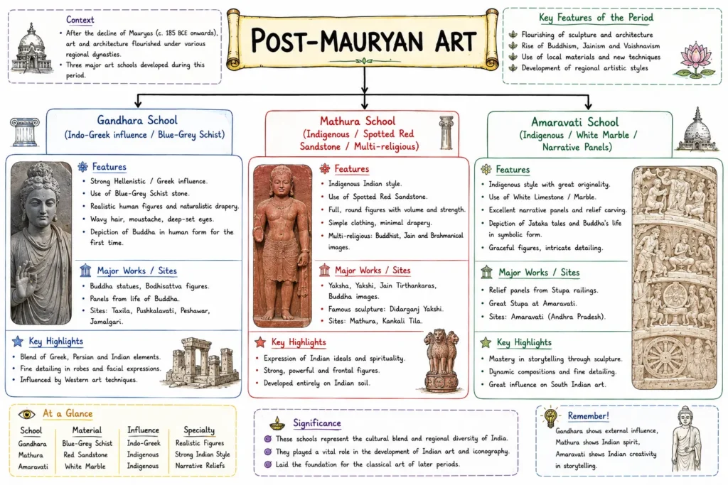 Post-Mauryan Period: Native Dynasties, Foreign Invasions, and Trade (c. 185 BCE – 300 CE) 9 Post-Mauryan Art