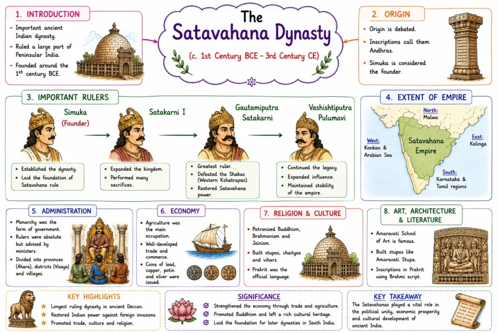 Post-Mauryan Period: Native Dynasties, Foreign Invasions, and Trade (c. 185 BCE – 300 CE) 3 Satavahana Dynasty