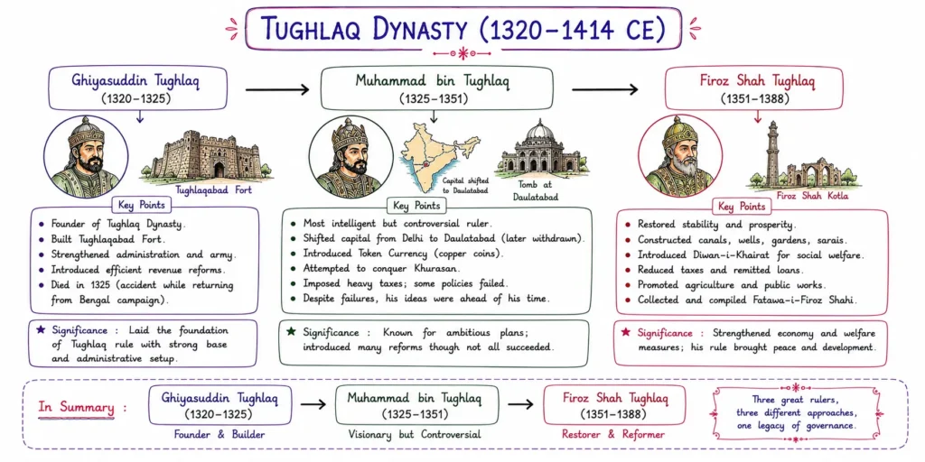 Delhi Sultanate: Mamluk, Khilji, Tughlaq, Sayyid, and Lodi Dynasties (1206 – 1526 CE) 5 Tughlaq Dynasty