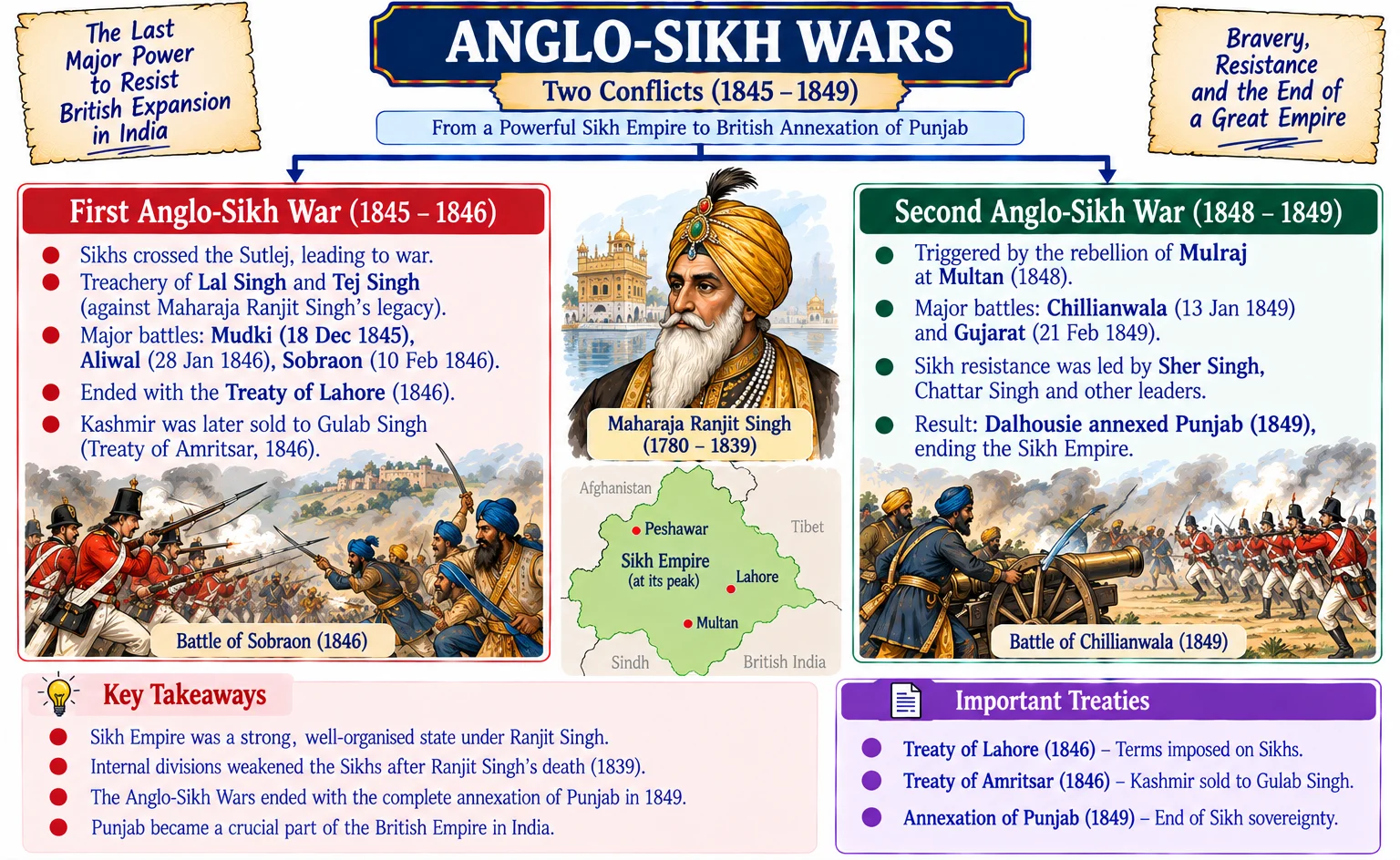Anglo-Sikh Wars (1845 - 1849)