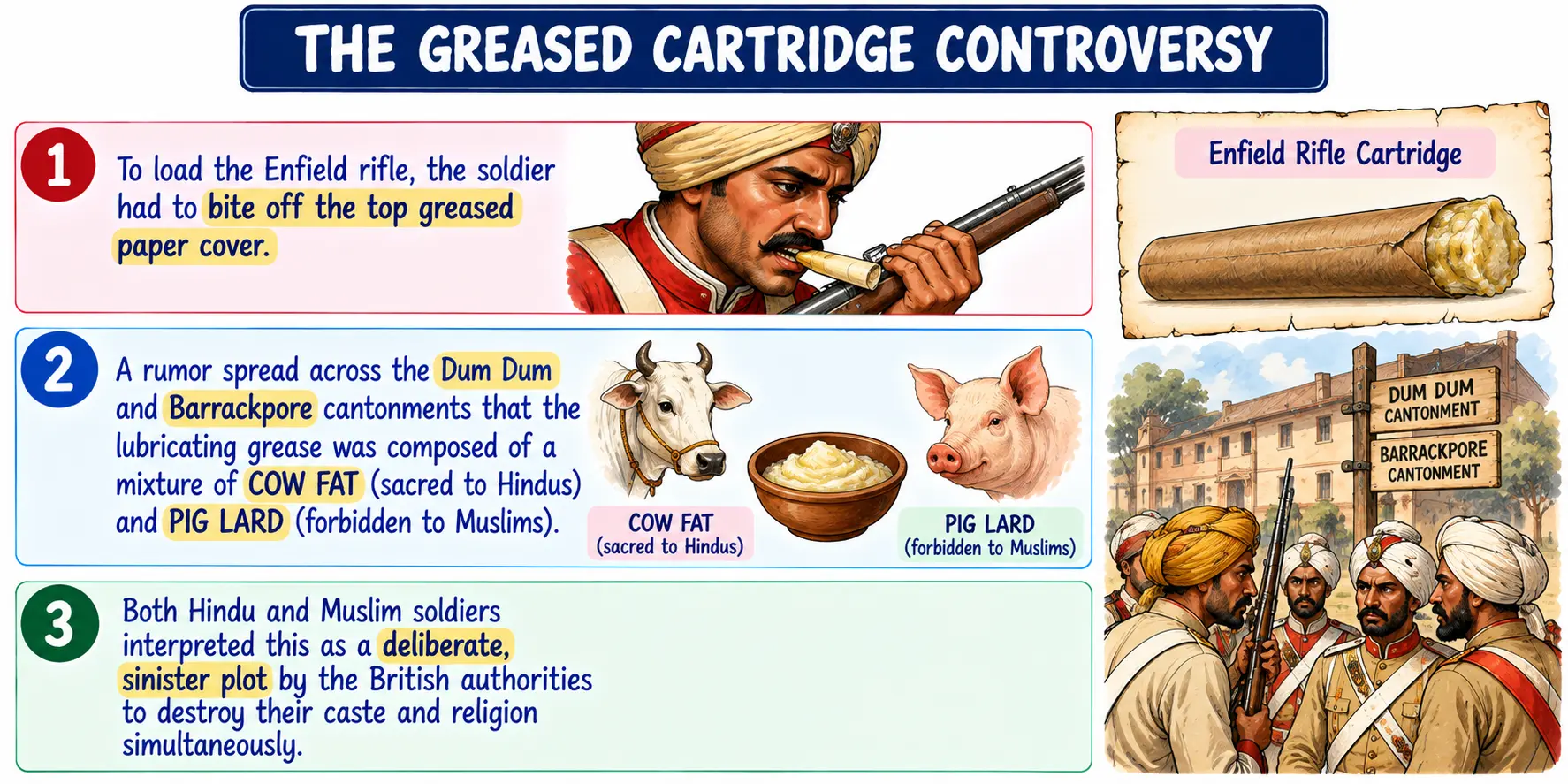 The Greased Cartridge Controversy Infographic