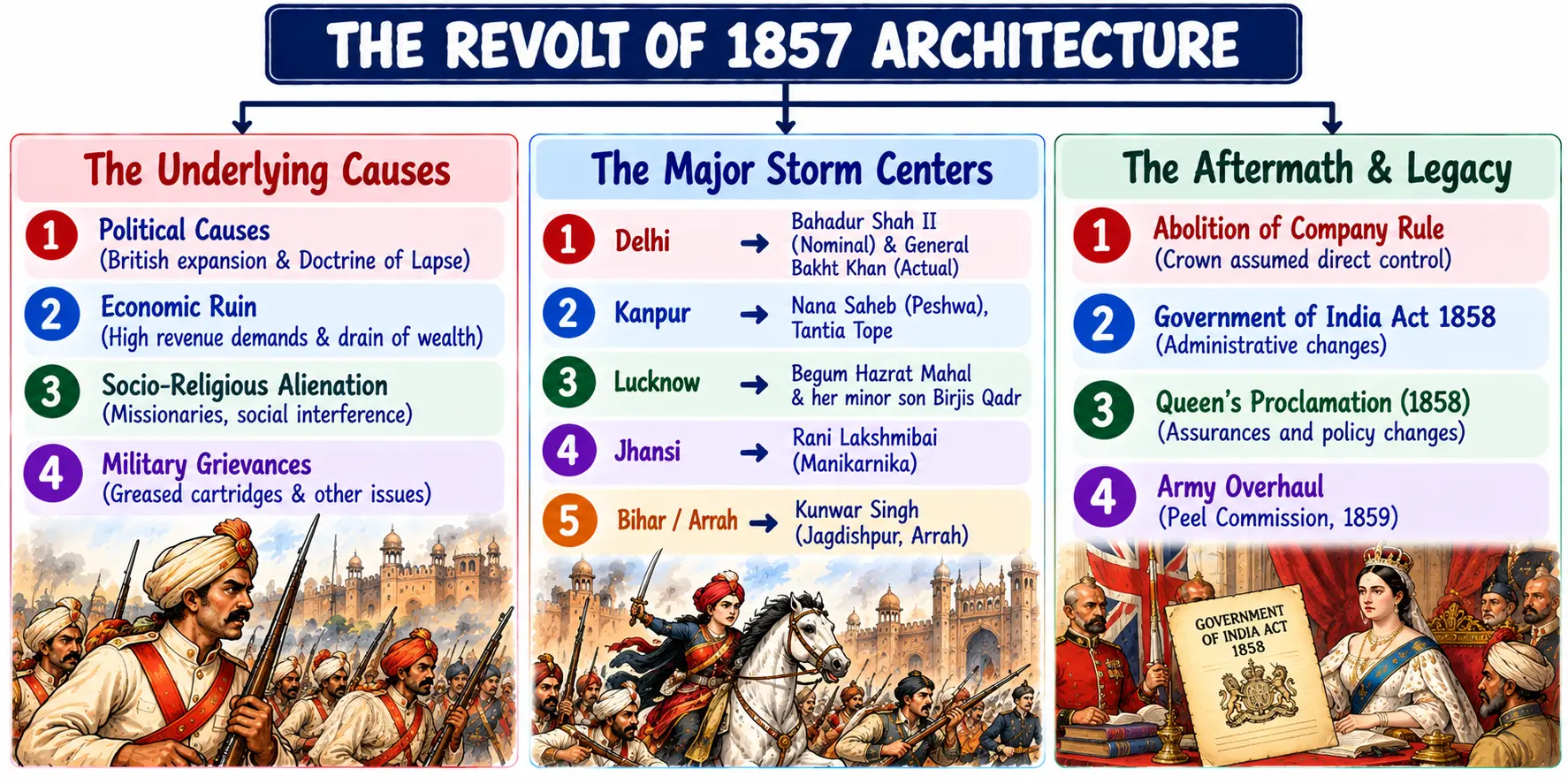 The Revolt of 1857 Architecture Infographic