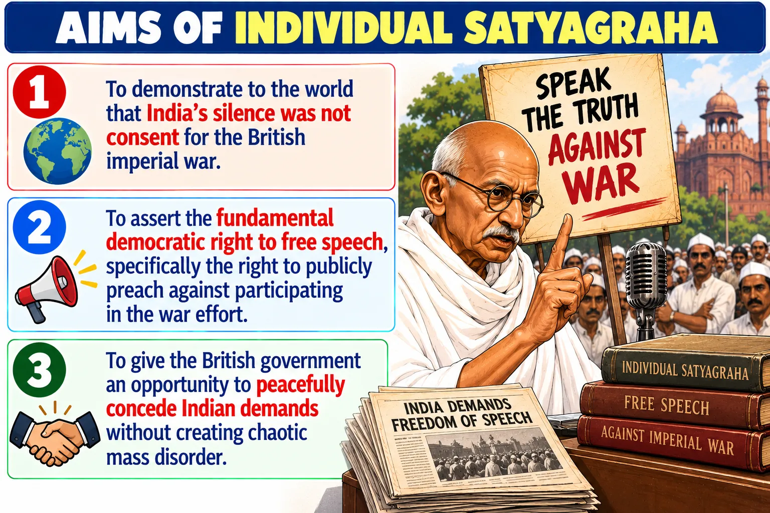 Aims of Individual Satyagraha Infographic