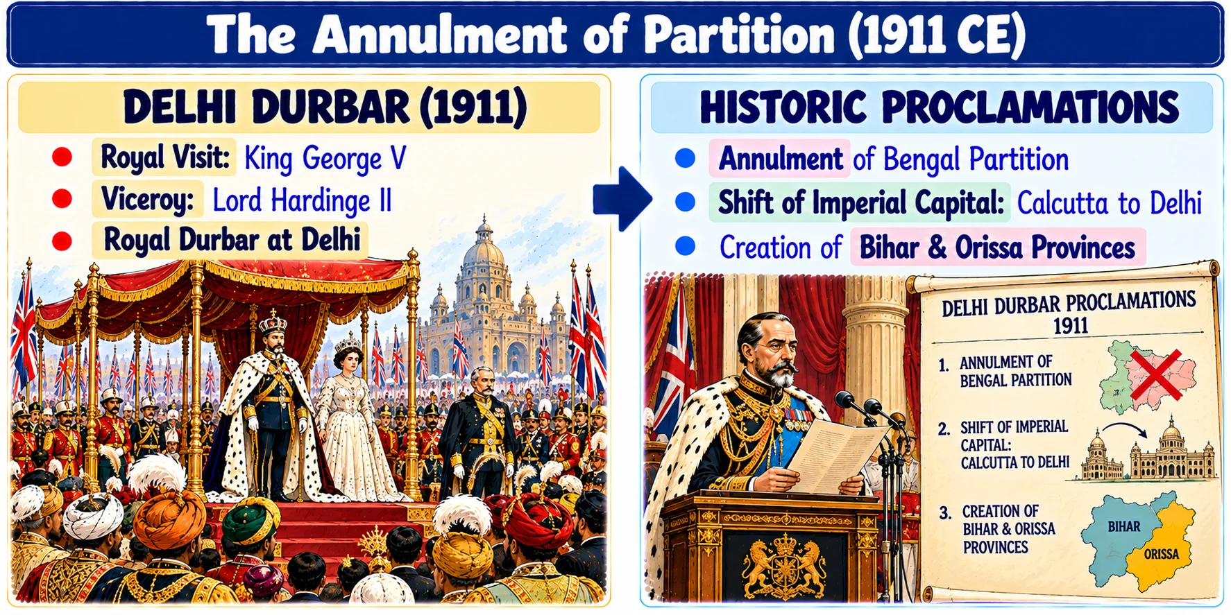 The Annulment of Partition Delhi Durbar 1911