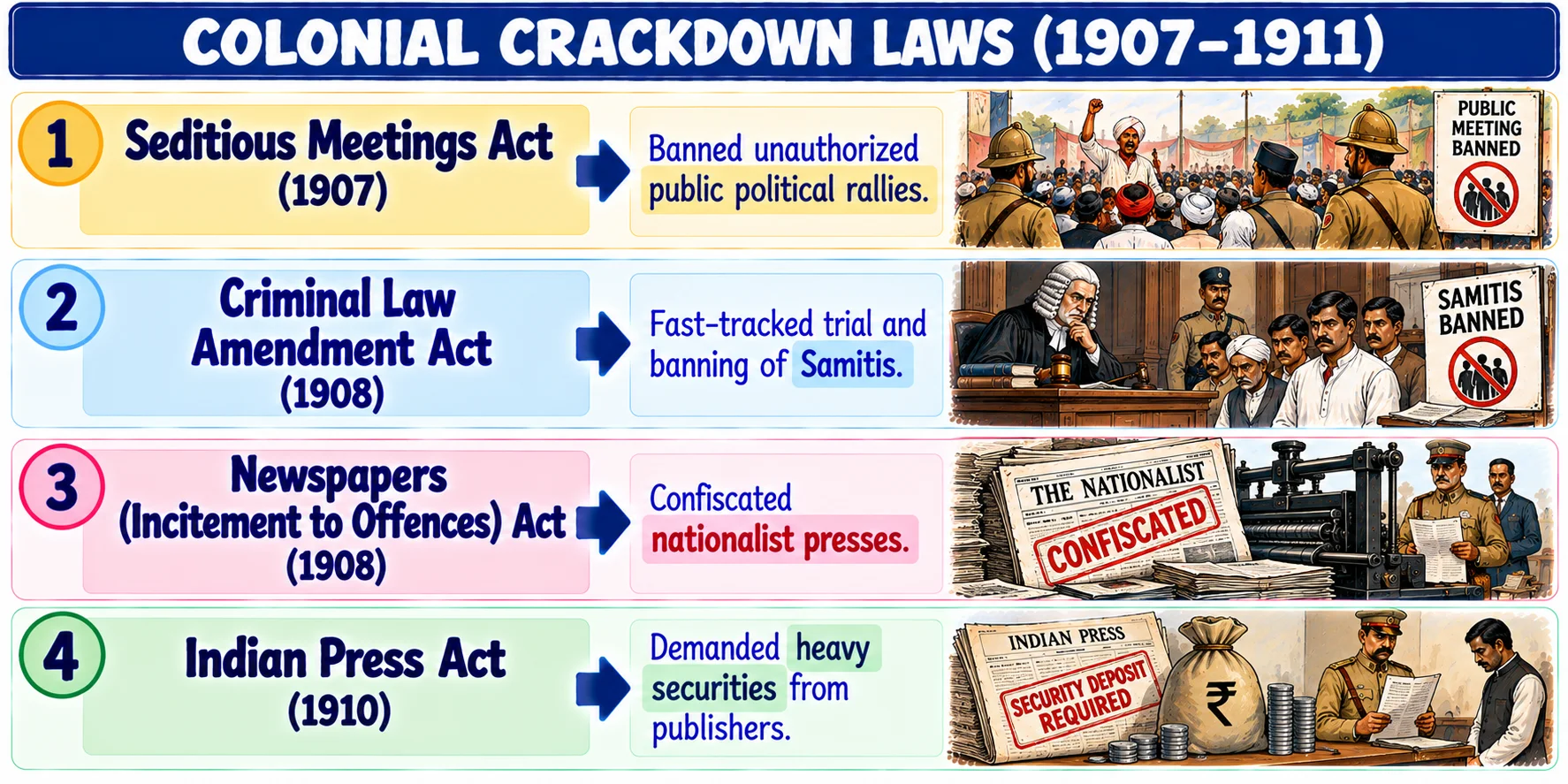 Colonial Crackdown Laws 1907 to 1911