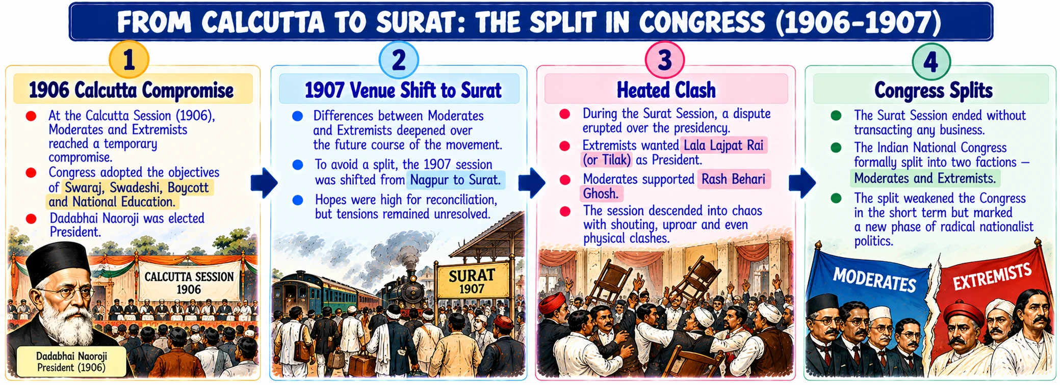 From Calcutta to Surat The Split in Congress