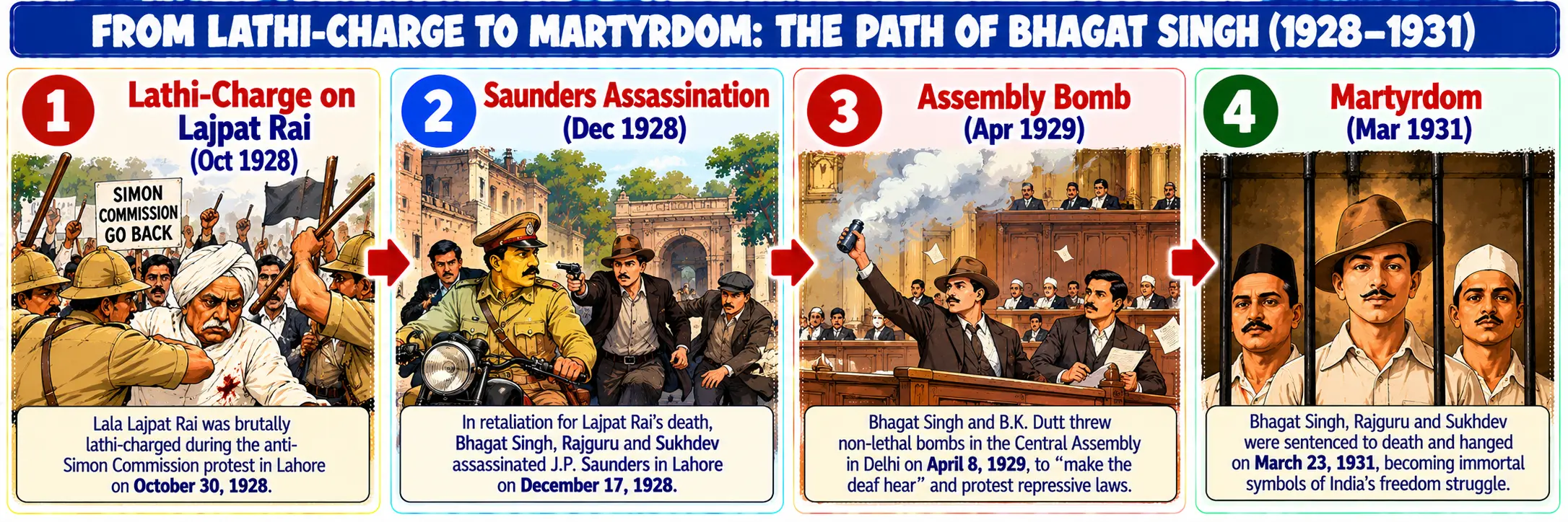 From Lathi-Charge to Martyrdom: The Path of Bhagat Singh 1928-1931