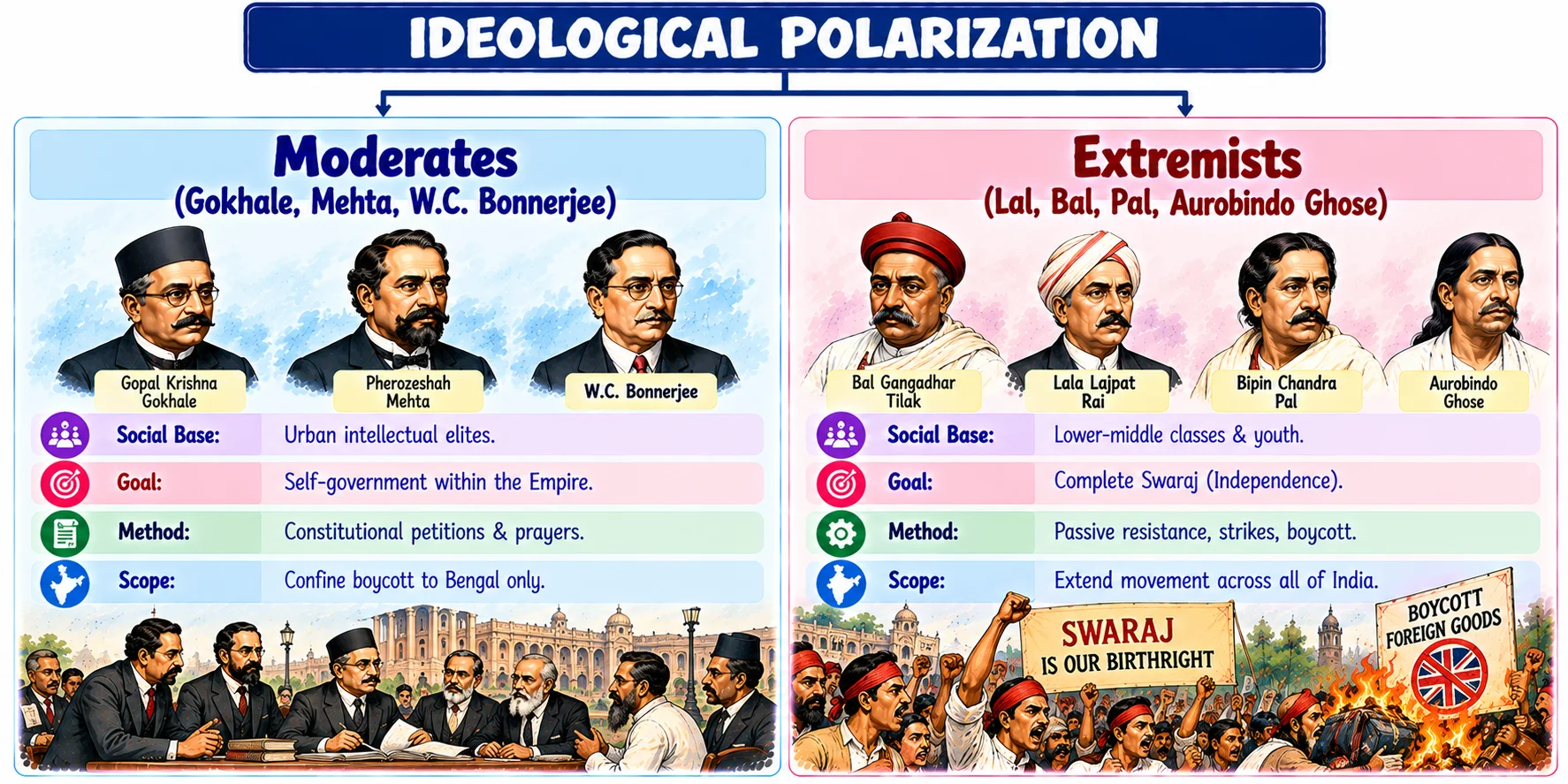 Ideological Polarization Moderates vs Extremists
