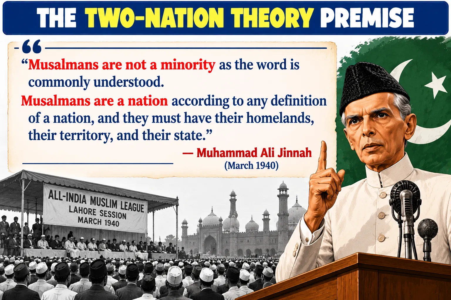 Jinnah and the Two-Nation Theory Premise Infographic