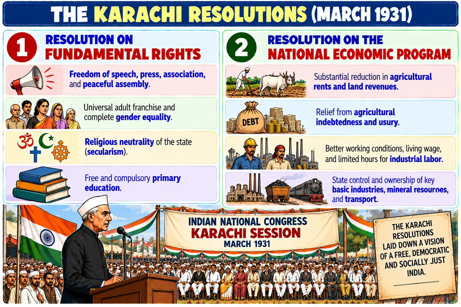 The Karachi Resolutions March 1931 Infographic