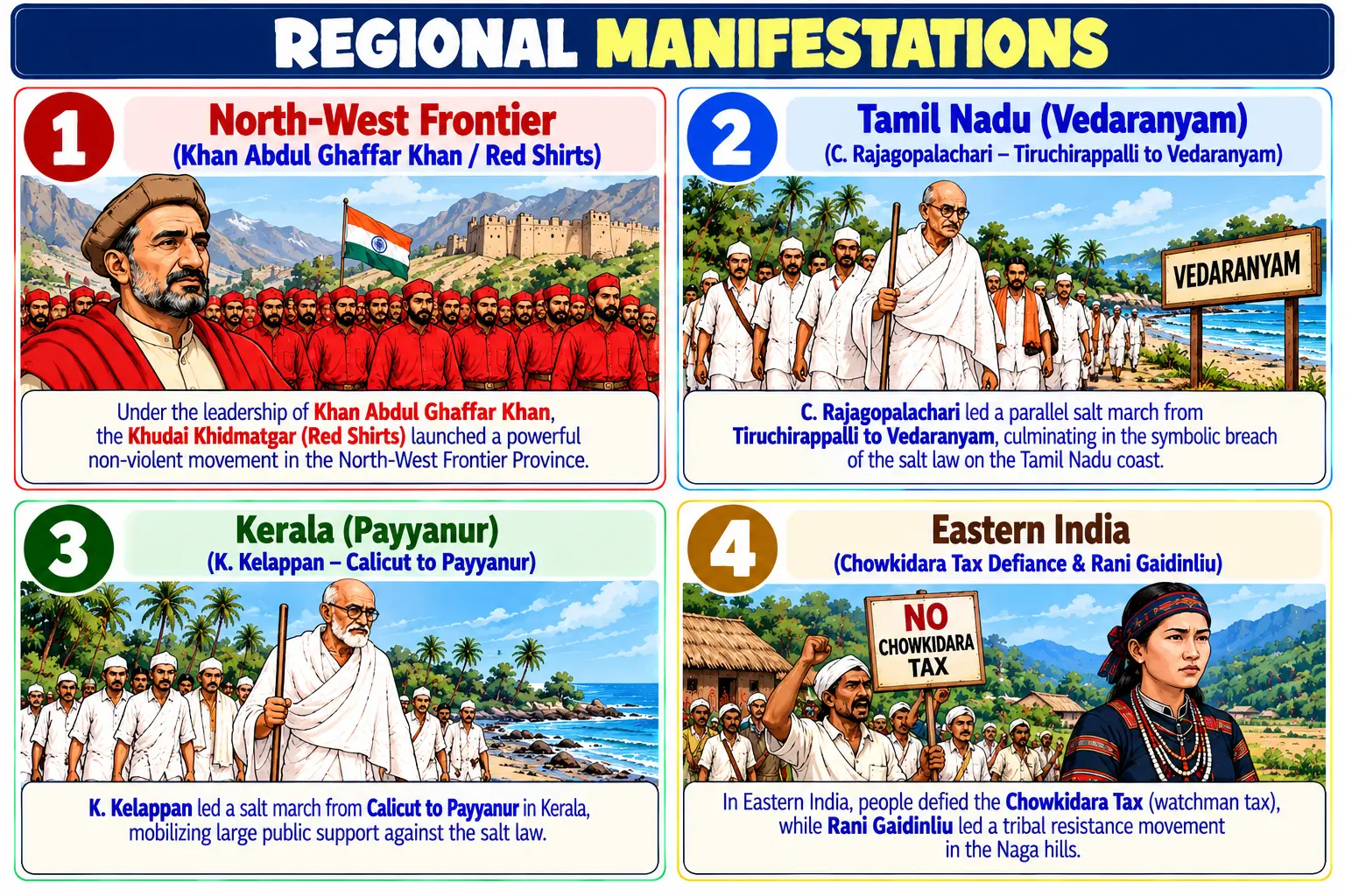 Regional Manifestations of the Civil Disobedience Movement